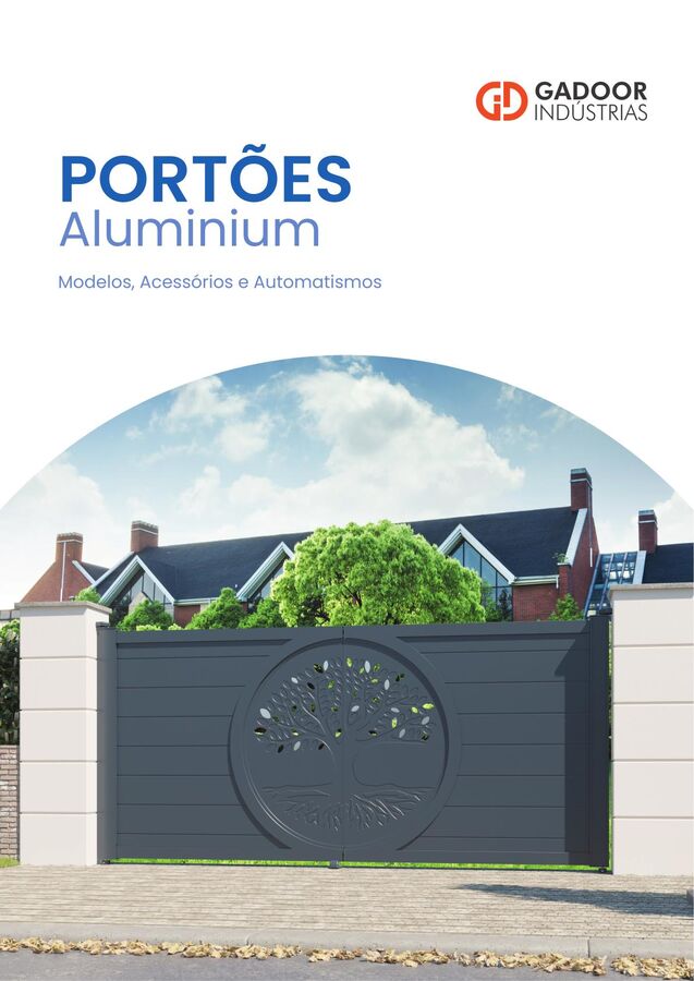 Capa do catálogo de portões de alumínio